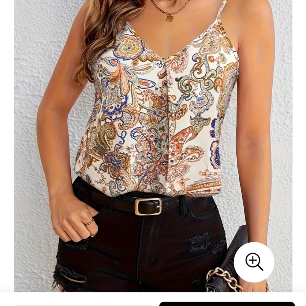 Paisley Print Spaghetti Strap Topper